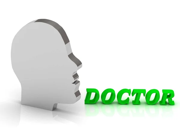 DOCTOR- bright color letters and silver head mind — Stock Photo, Image
