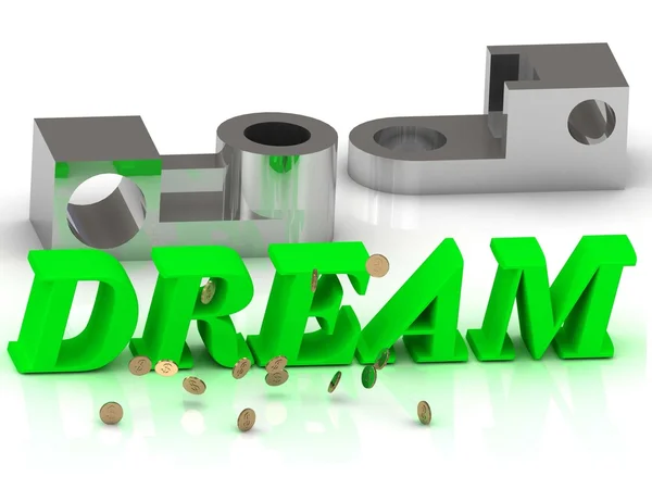 DREAM- words of color letters and silver details — Stock Photo, Image