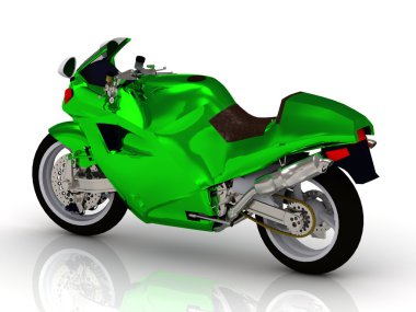 Motosiklet yeşil renk parlak güzel