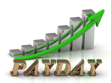 PAYDAY- inscription of gold letters and Graphic growth  clipart