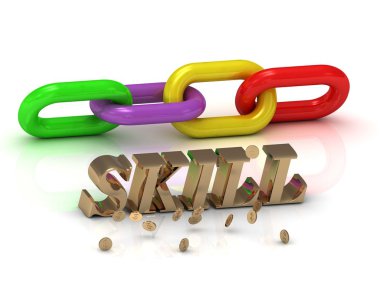 Beceri-yazıt parlak harfler ve renk zinciri 