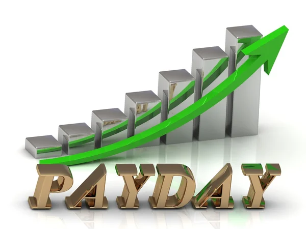 PAYDAY- inscription of gold letters and Graphic growth — Stock Photo, Image
