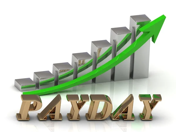 PAYDAY- inscripción de letras de oro y crecimiento gráfico — Foto de Stock