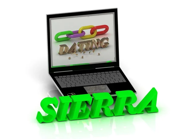 Sierra - naam en familie heldere letters in de buurt van Notebook — Stockfoto