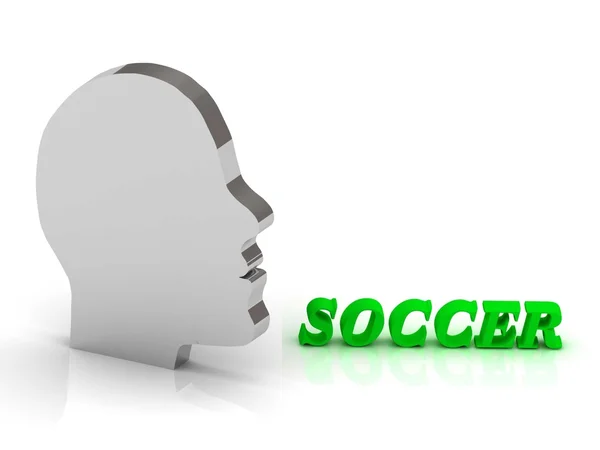 Fotbal - světlé barvy dopisy a stříbrnou hlavou mysl — Stock fotografie