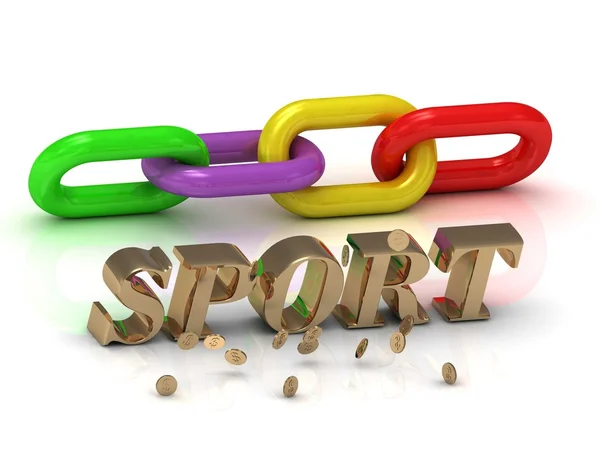 SPORT- inscription of bright letters and color chain — Stock Photo, Image