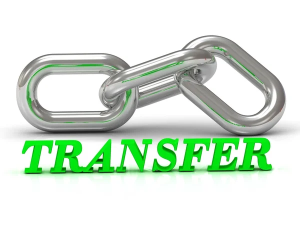 TRANSFER- inscripción de letras de color y cadena de plata — Foto de Stock