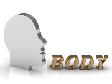 Vücut parlak renkli harfler ve gümüş baş mind 