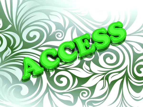 ACCESS яркие буквы цвета на красивом зеленом орнаменте — стоковое фото