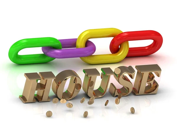 HOUSE- inscription of bright letters and color chain — Stock Photo, Image