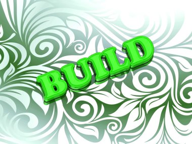 Yapı - parlak renkli harfler güzel yeşil süs 