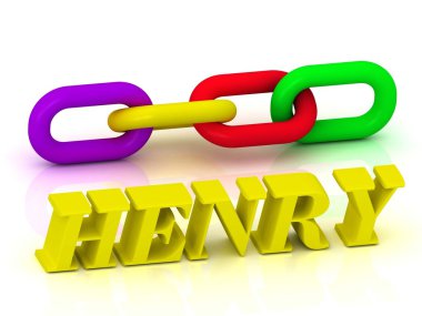 Henry - adı ve aile parlak sarı harfler 