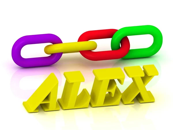 ALEX- Name and Family of bright yellow letters — Stock Photo, Image