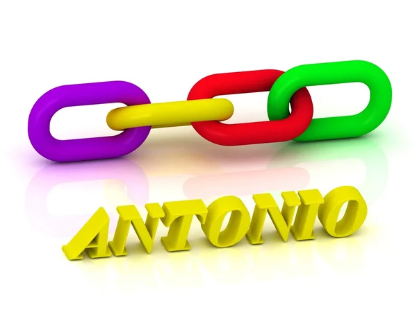 ANTONIO- Name and Family of bright yellow letters — Stock Photo, Image