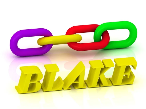 BLAKE- Nombre y familia de letras amarillas brillantes —  Fotos de Stock