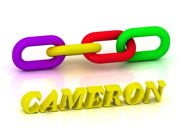 Cameron-姓名和家庭的明亮的黄色字母 — 图库照片