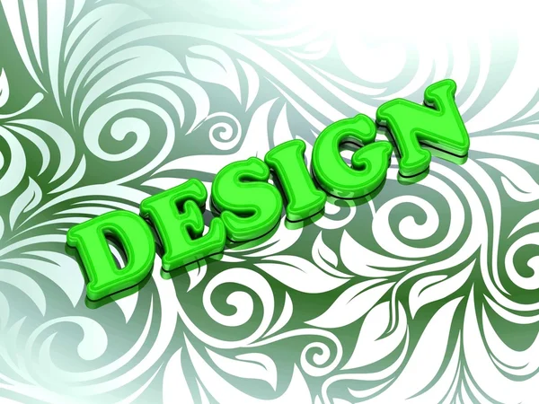 DESIGN- lettere a colori vivaci su bel ornamento verde — Foto Stock