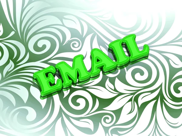 E-mail lettere di colore brillante su ornamento verde bello — Foto Stock