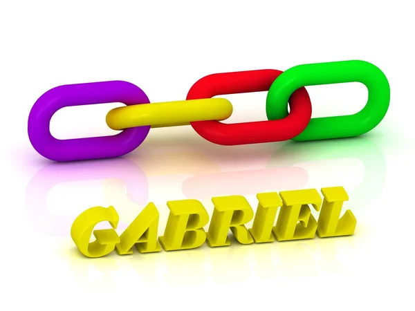 Gabriel - το όνομα και η οικογένειά της φωτεινά κίτρινα γράμματα — Φωτογραφία Αρχείου