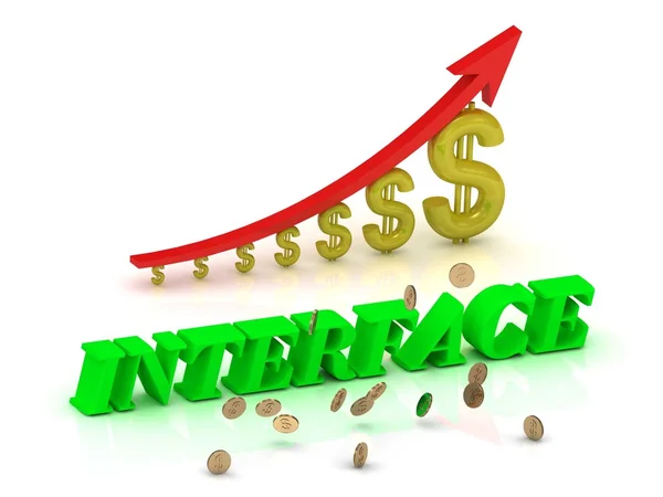 Interface - heldere kleur brieven en afbeelding groeiende dollar — Stockfoto