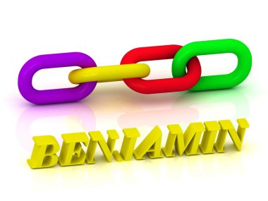 Benjamin - adı ve aile parlak sarı harfler 