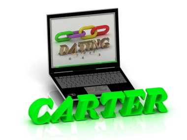 Defter yakınındaki Carter - adı ve aile parlak harfler 