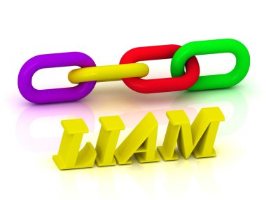 Liam - adı ve aile parlak sarı harfler 