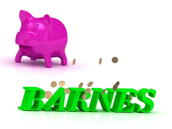BARNES brilhante de letras verdes e rosa Piggy — Fotografia de Stock