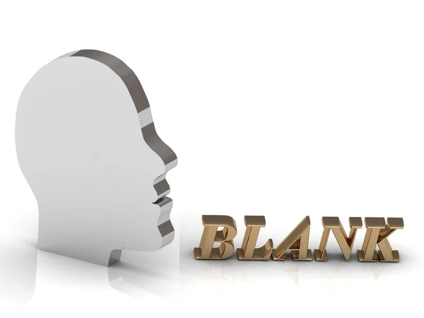 BLANK яскраві кольорові літери і срібна голова розум — стокове фото