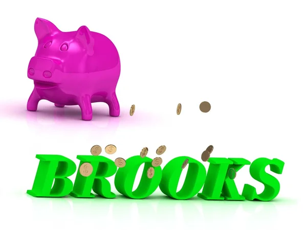 Brooks helder groene letters of roos Piggy — Stockfoto