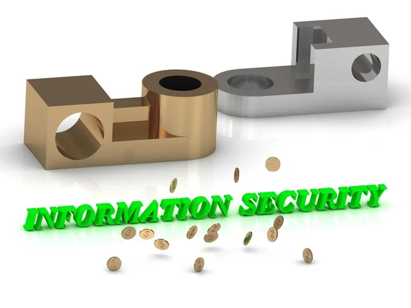 Informationssicherheit - Wörter mit farbigen Buchstaben und silbernen Details — Stockfoto