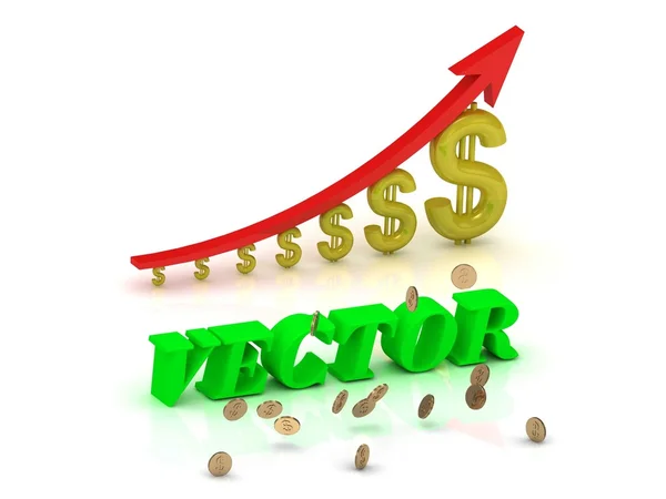 VECTOR bright color letters and graphic growing dollars — Stockfoto