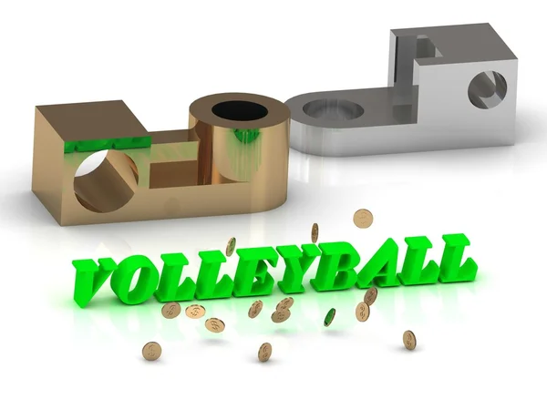 VOLLEYBALL - words of color letters and silver details — Stock Photo, Image