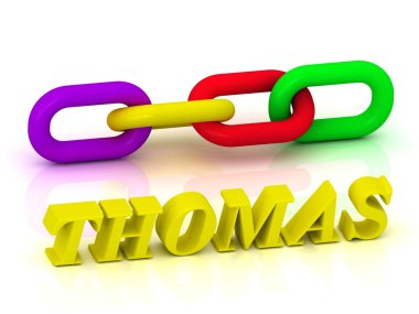 Thomas - adı ve aile parlak sarı harfler 