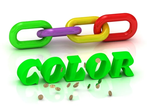 COLOR- inscripción de letras brillantes y cadena de colores —  Fotos de Stock