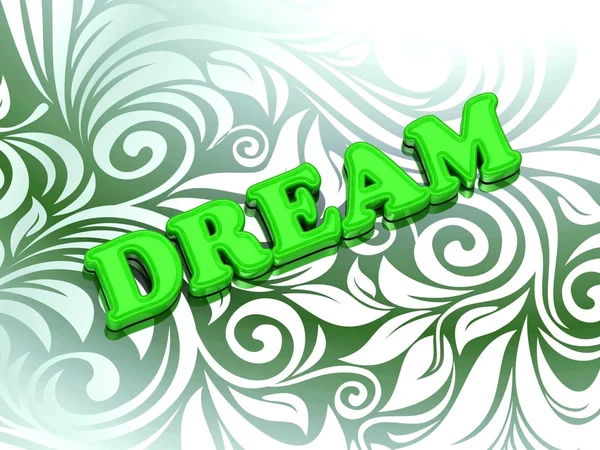 DREAM- bright color letters on nice green ornament — Stock Photo, Image