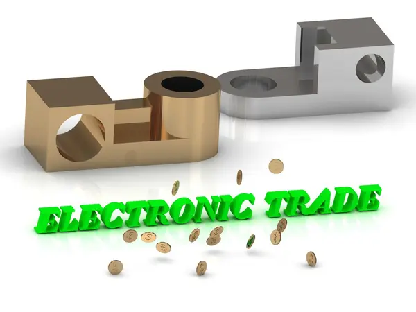 Elektronisk handel - ord färg bokstäver och silver Detaljer — Stockfoto