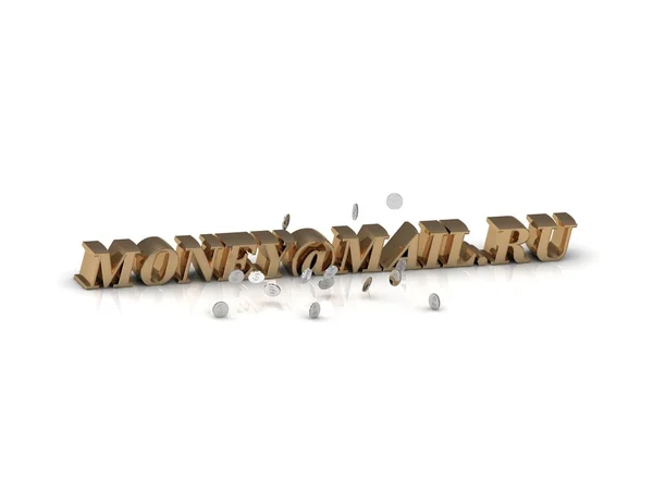 MONEY@MAIL.RU - inscription of gold letters — Stock Photo, Image