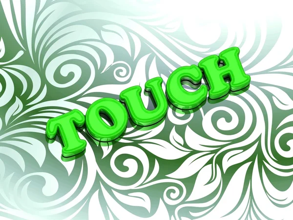 Touch ljus färg bokstäver på fin grön prydnad — Stockfoto