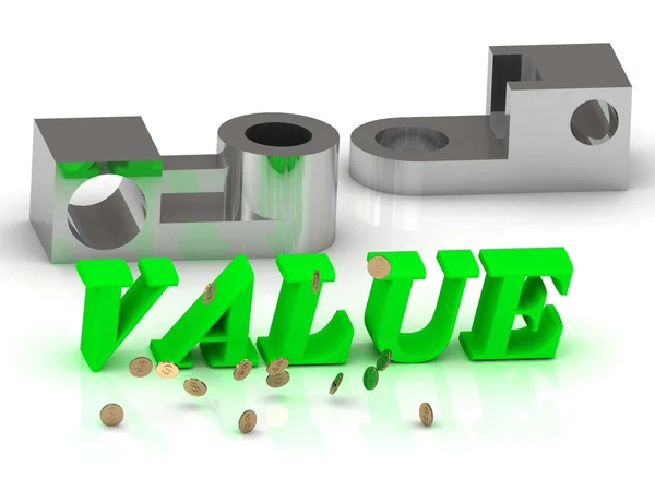 VALUE- words of color letters and silver details — Stock Photo, Image