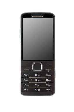 Beyaz izole basit cep telefonu 