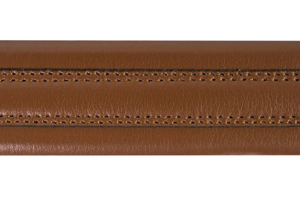 Brown leather belt fashion on white background — Stock Photo, Image