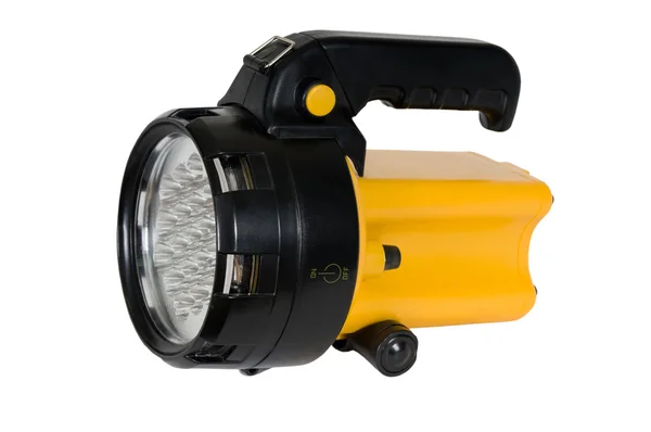 Petite lampe jaune sur fond blanc — Photo