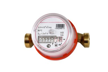 Beyaz arka plan üzerinde izole su sayacı
