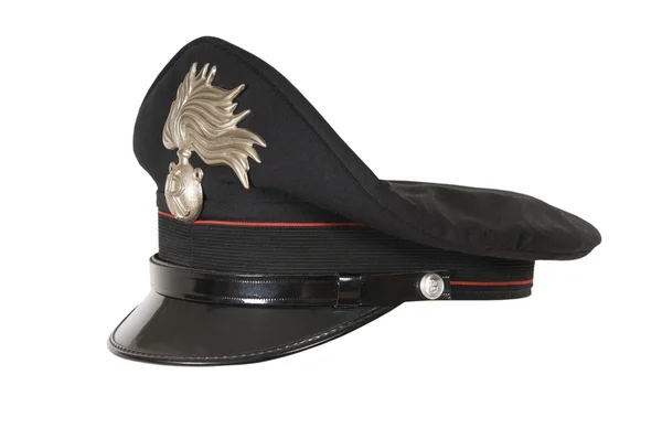 白い背景に対して、イタリア警察の帽子 — ストック写真