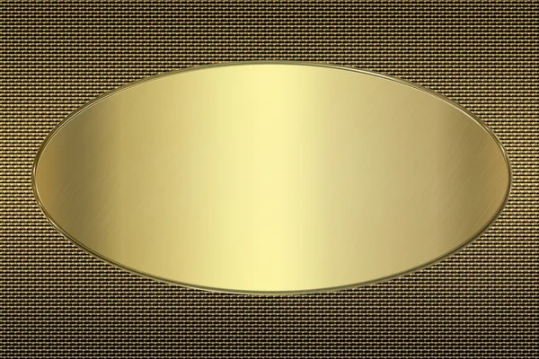 Golden banner on metallic background — Stock Photo, Image