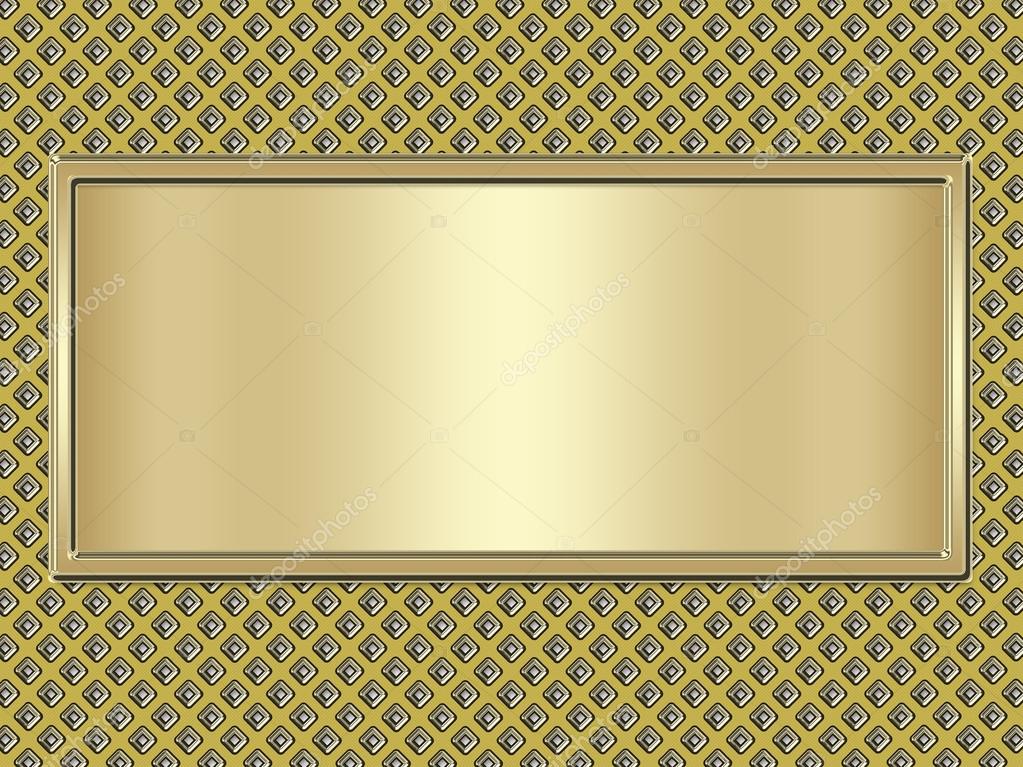 Golden banner on metallic background — Stock Photo © andglb #56539203
