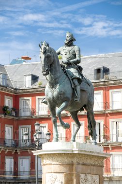 Kral heykeli görünümünü philips III, plaza mayor, madrid