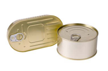 Beyaz teneke kutular.