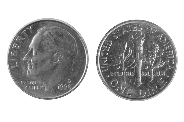 Oude Amerikaanse een dime munt Liberty — Stockfoto